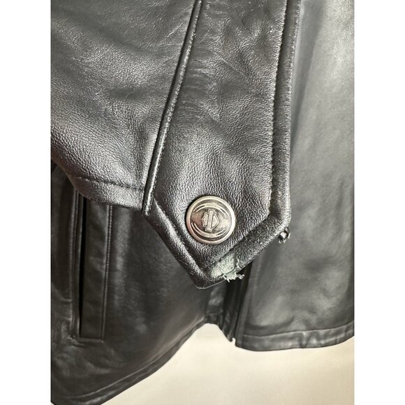 Men's Harley Davidson Leather Jacket 2XL Tall Biker Motorcycle Riding - Picture 10 of 14